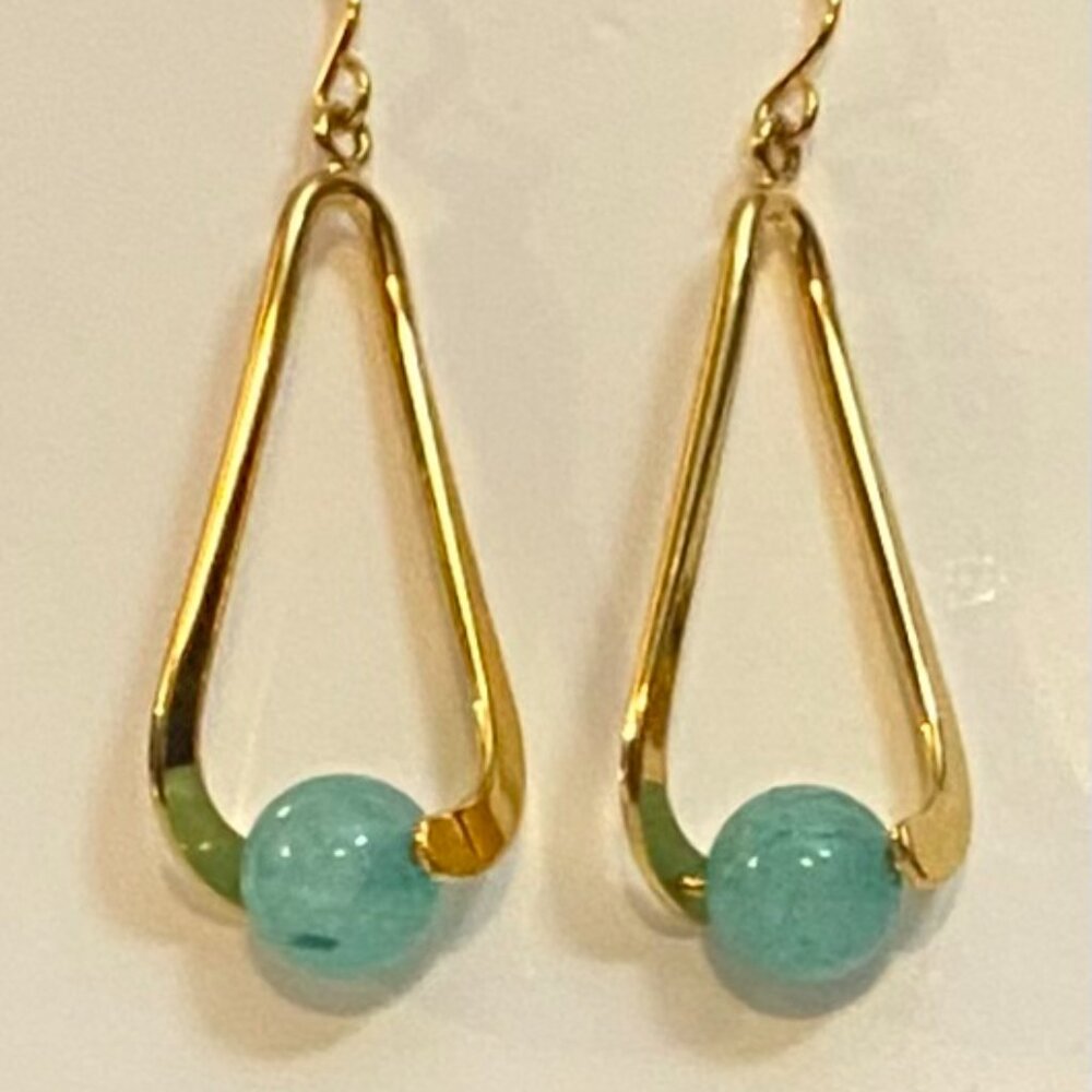 NEW Gold Amazonite crystal earrings